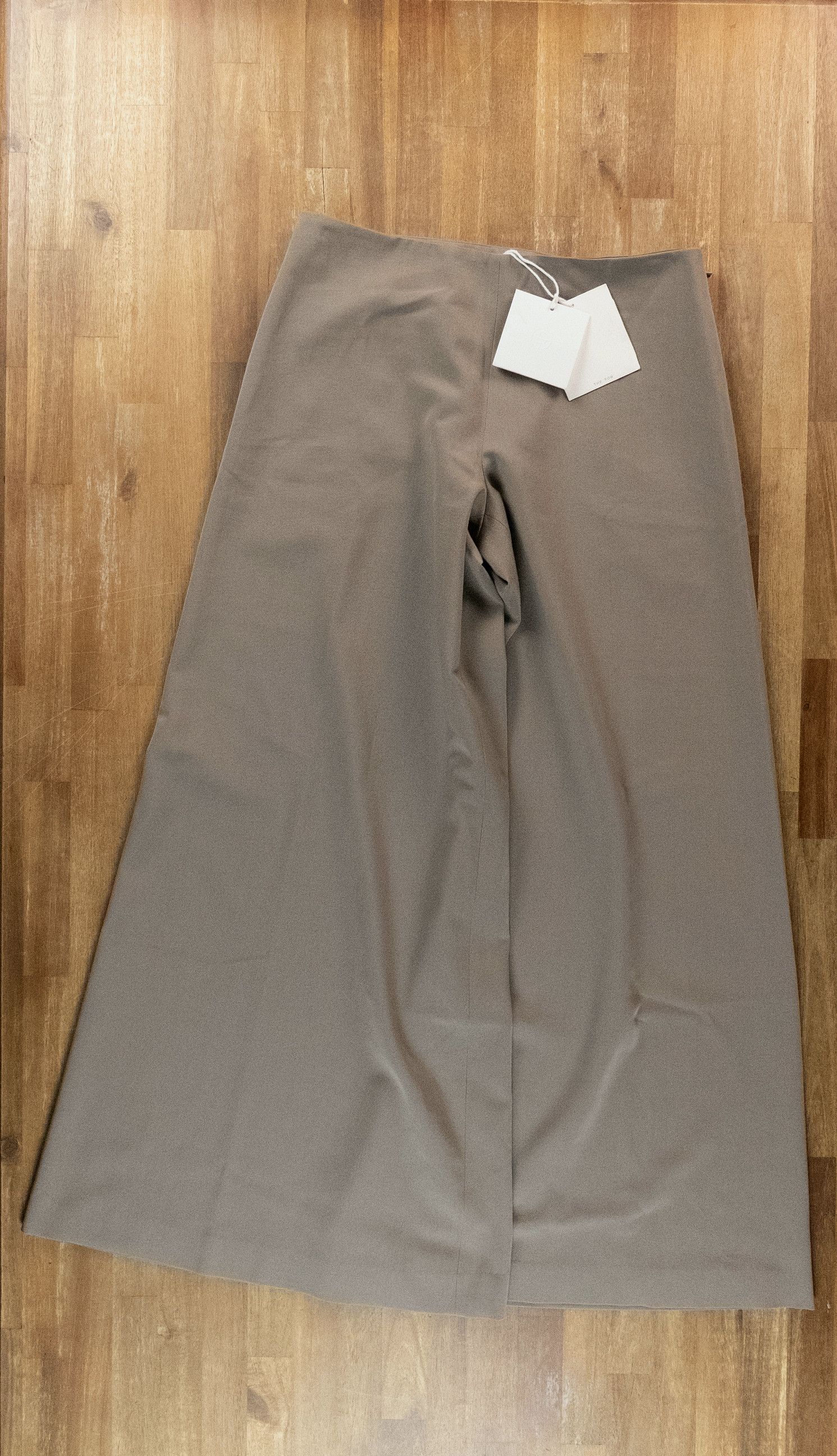 The Row THE ROW Dela taupe gray wide leg wool pants Size 4 US Size 27" / US 4 / IT 40 - 2 Thumbnail