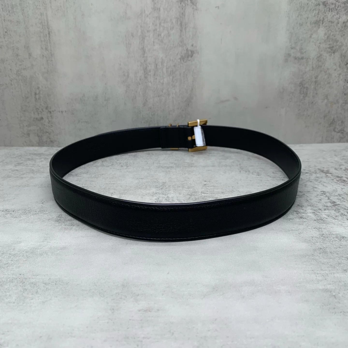 Saint Laurent Paris SAINT LAURENT Monogramme Black Gold Belt 80 98 Size ONE SIZE - 3 Thumbnail
