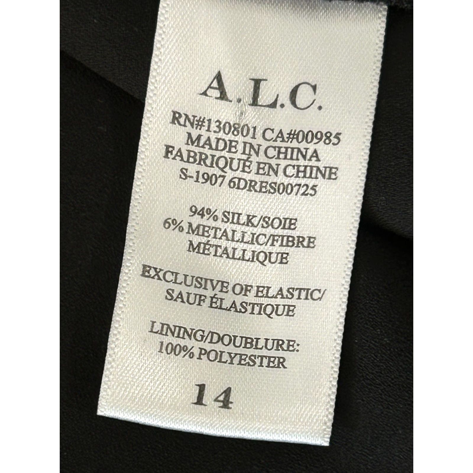 Vintage A.L.C. KAIA Dress Black Green Long Women’s 14 Size XL / US 12-14 / IT 48-50 - 7 Thumbnail