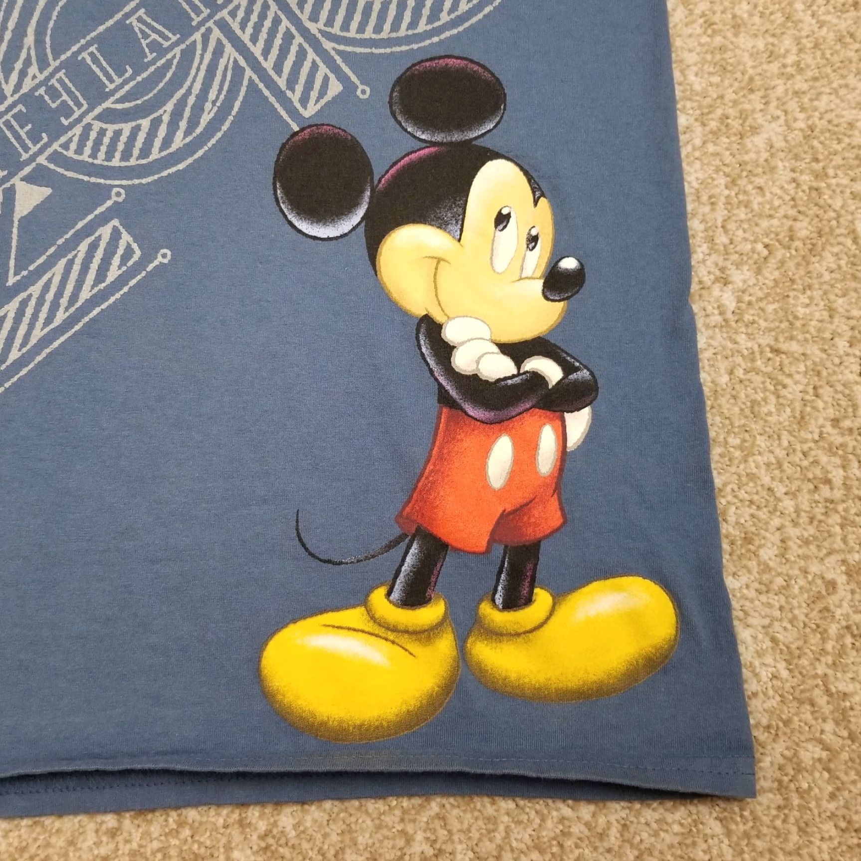 Disney Disney Mickey Mouse Womens Small Blue 100% Cotton Crewneck Pullover TEE Size S / US 4 / IT 40 - 2 Thumbnail