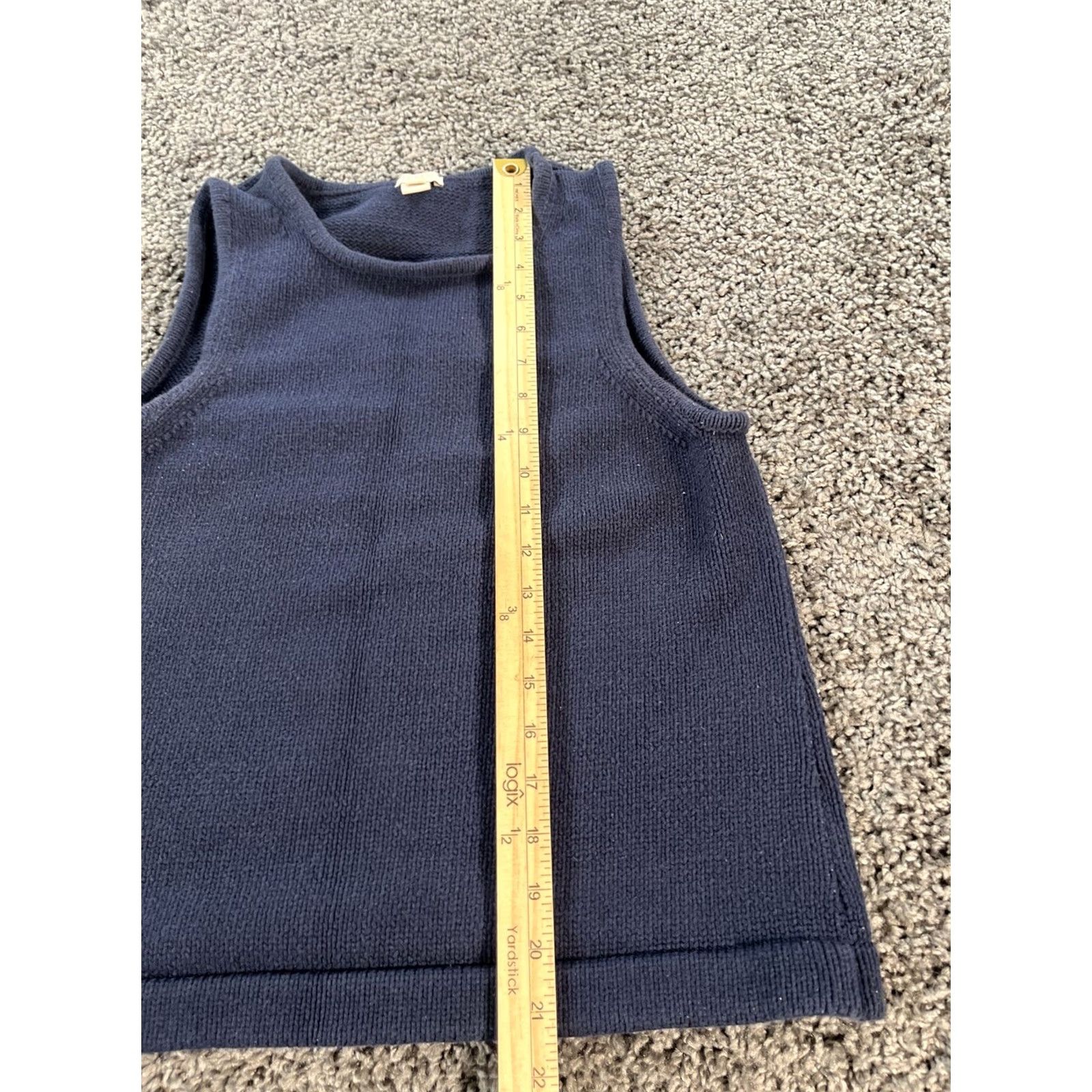 J.Crew VINTAGE J.CREW Sweater Vest Womens Medium Blue Fisherman Cable Knit Sleeveless Cotton City Classic Mens? Size M / US 6-8 / IT 42-44 - 2 Thumbnail