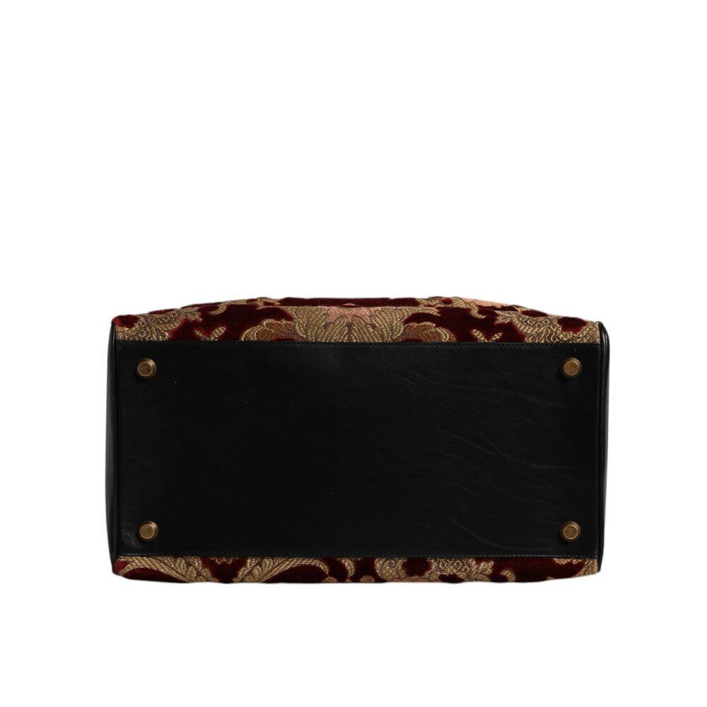 Dolce & Gabbana Dolce & Gabbana Multicolor Leather Brocade Velvet Travel Duf Size ONE SIZE - 5 Thumbnail