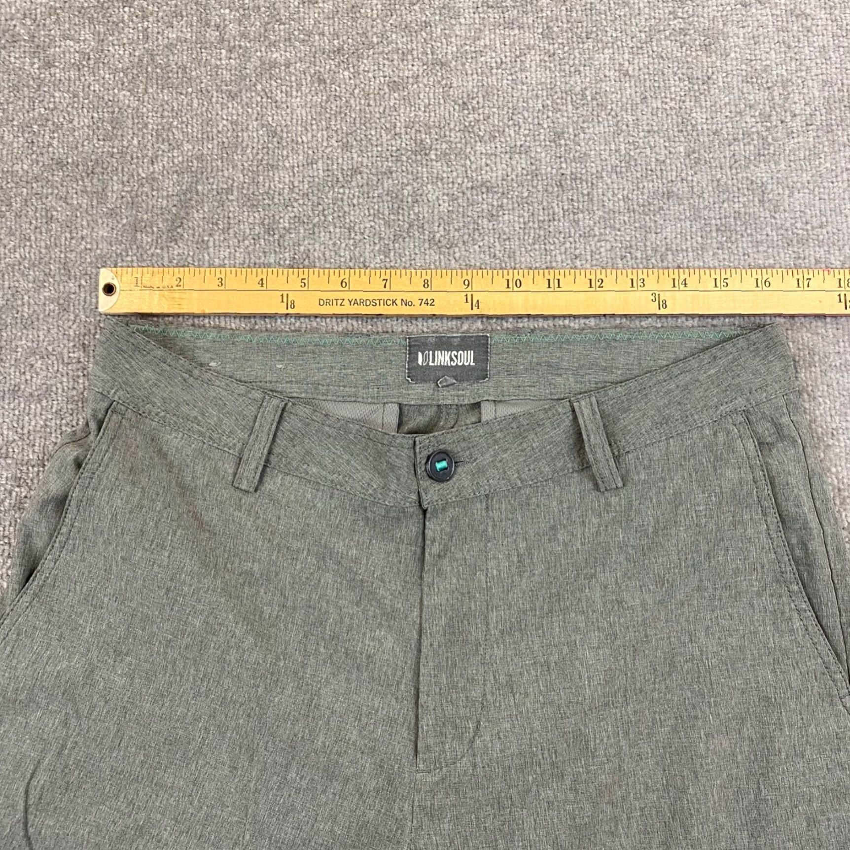 Vintage Linksoul Pants Mens 34x33 Gray Khaki Straight Leg Performance Stretch Golf 52582 Size US 34 / EU 50 - 3 Thumbnail
