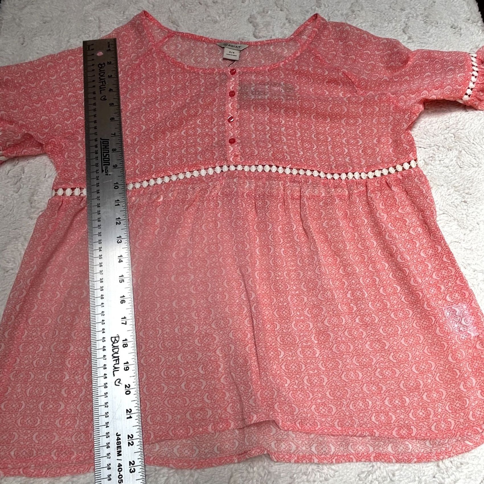 Ariat Ariat Blouse Long Sleeve Boho Top Pink Small New Size S / US 4 / IT 40 - 8 Thumbnail