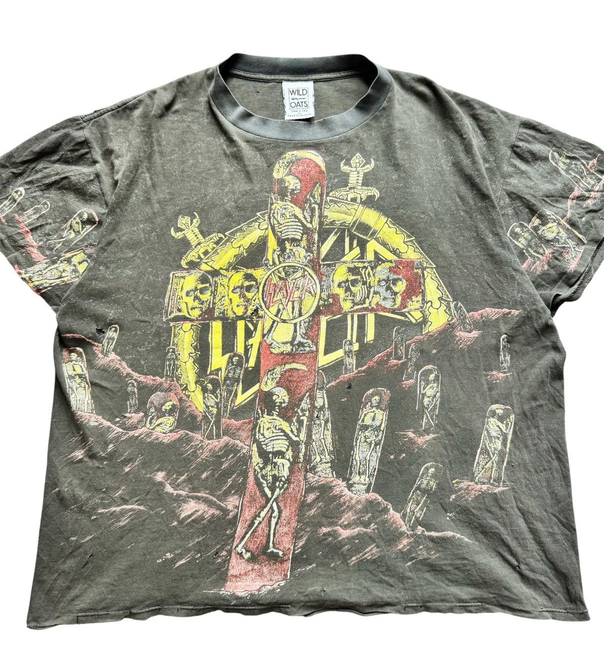 Band Tees 1991 SLAYER PERFECT WASH & THRASHED Metal BAND-Tee AOP 90s Size US XL / EU 56 / 4 - 1 Thumbnail