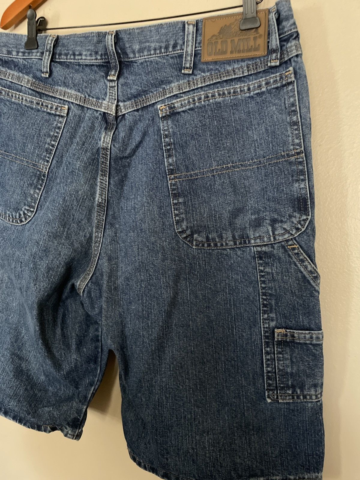Designer × Vintage Old Mill JORTs Blue Denim Jean Shorts 36 carpenter men’s 🔥 Size US 36 / EU 52 - 6 Thumbnail