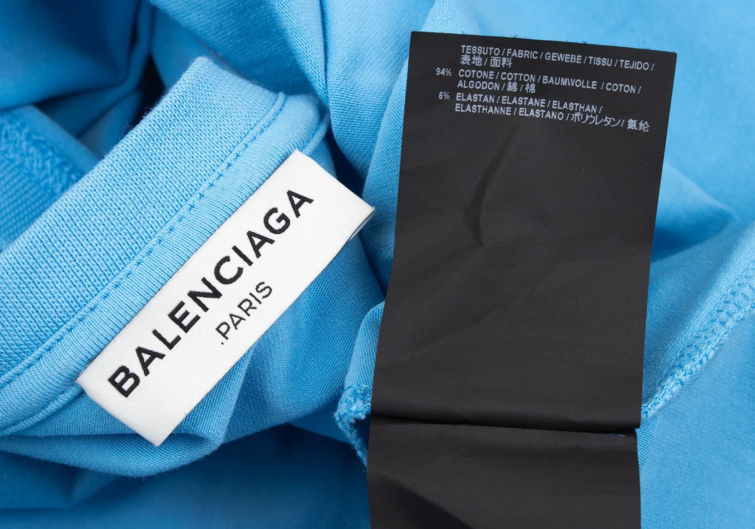 Balenciaga Spandex Logo Print Cutso in Light Blue Size S Size US S / EU 44-46 / 1 - 16 Thumbnail