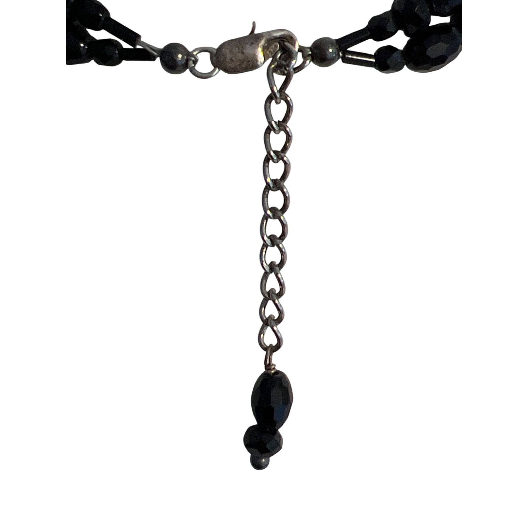 Other Vintage Black Glass Faceted Bead Necklace Double Strand Coll Size ONE SIZE - 4 Thumbnail