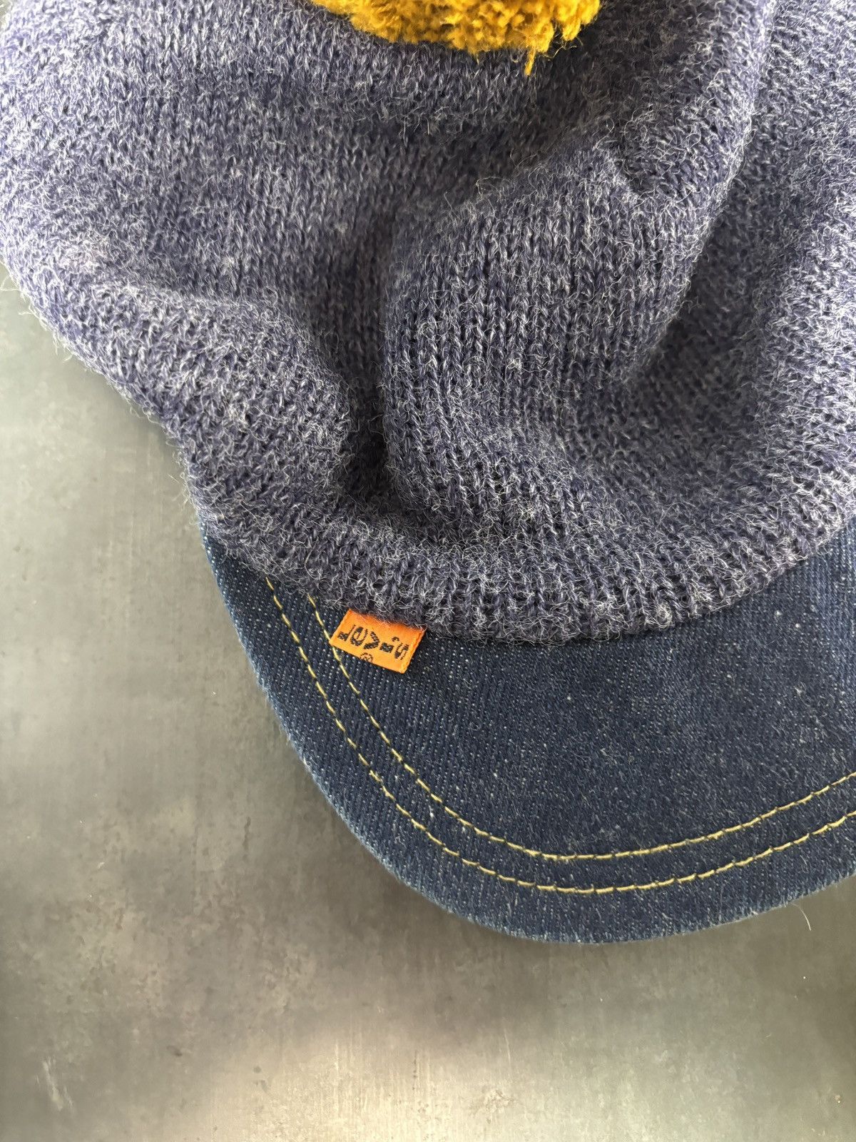 Levi's 1970s Levi's Orange Tab Hat Vintage Ski Pom Pom Brim Beanie Size ONE SIZE - 10 Thumbnail