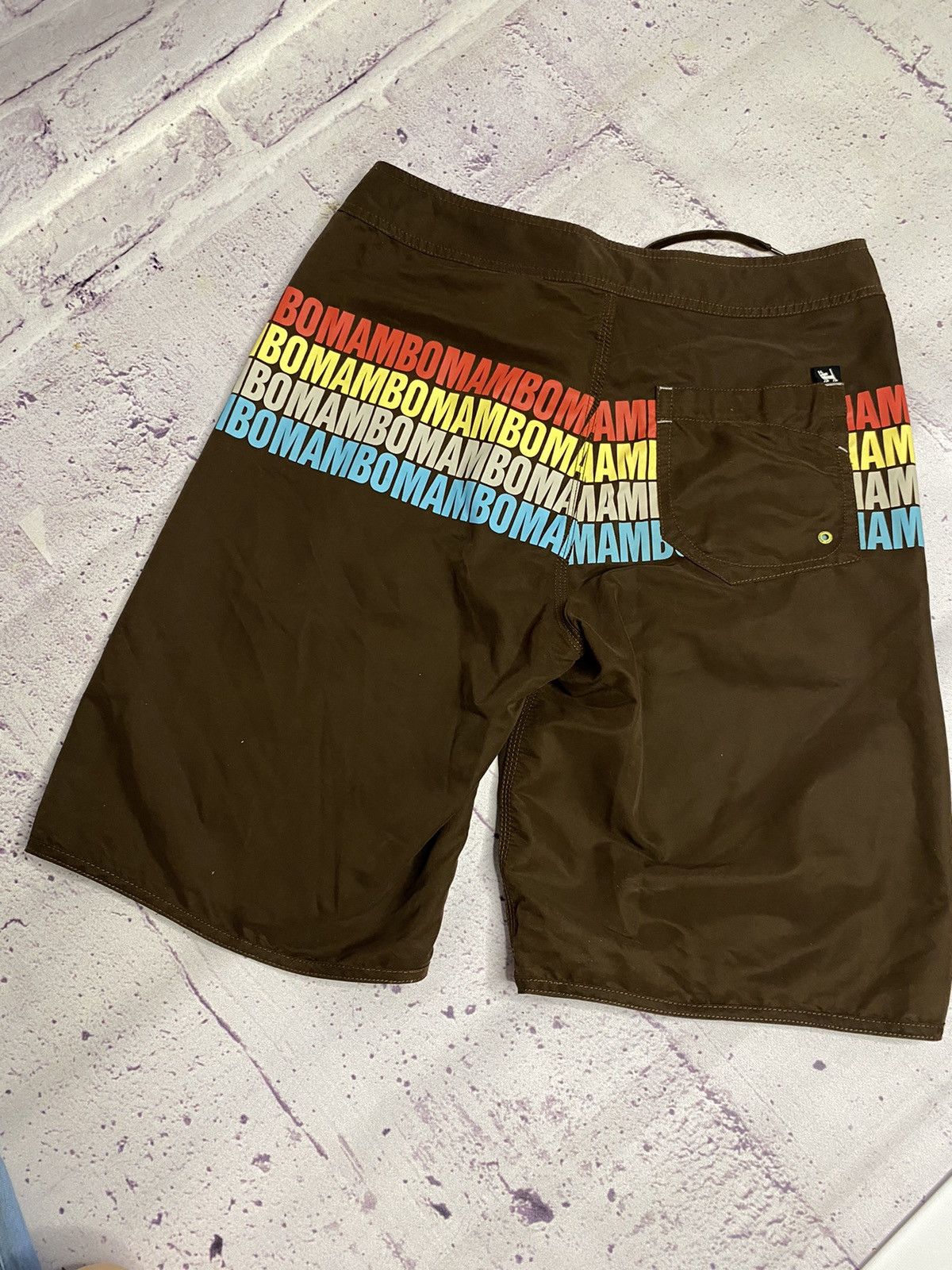 Mambo MENS Mambo Brown Overprint Surf Shorts streetwear Size US 32 / EU 48 - 8 Thumbnail