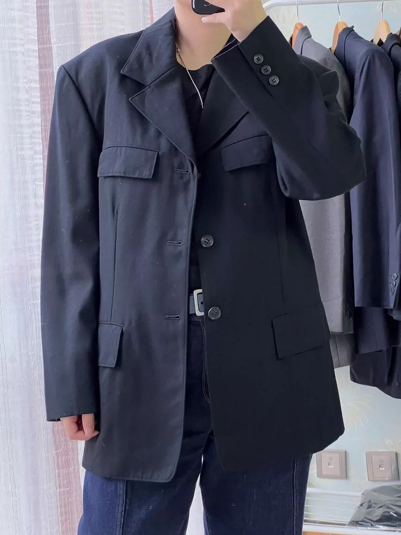 Yohji Yamamoto Yohji Yamamoto size s Four-pocket black blazer 2504-Nextar Size 38S - 2 Thumbnail