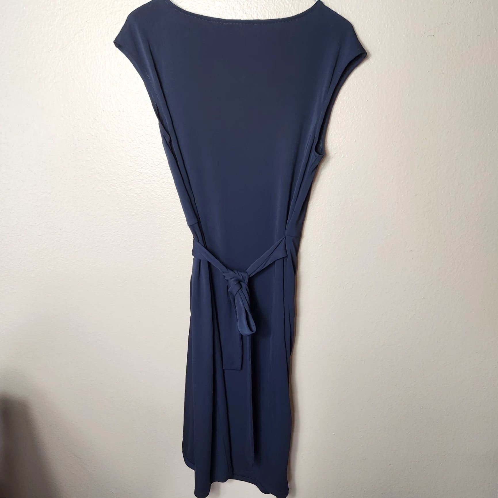 Vintage Lark & Ro Black Sleeveless Ruched Tie Waist Knee Length Dress-Size 4 Size S / US 4 / IT 40 - 6 Thumbnail