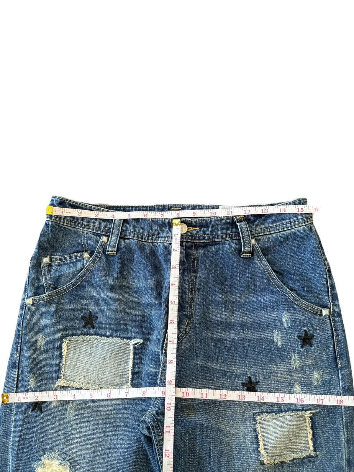 Dsquared2 Vintage Japanese Brand Patchwork Distressed Jeans Size 31" - 6 Thumbnail