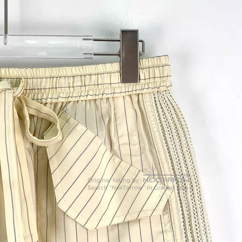 Louis Vuitton Louis Vuitton 23 Beige Vertical Stripe Silk Strappy Straig Size US 36 / EU 52 - 3 Thumbnail