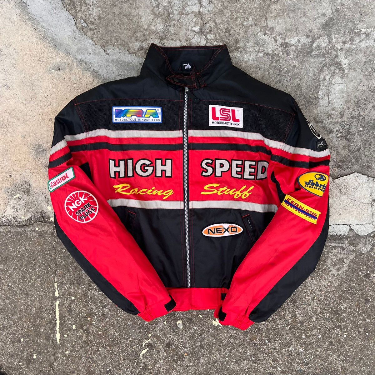 Streetwear × Vintage High Speed Racing Jacket Motorsport Red | Grailed