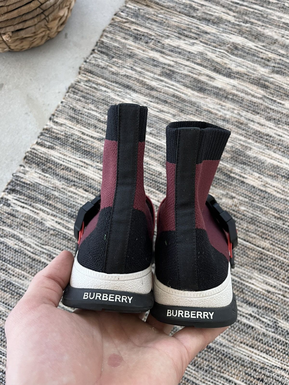 Burberry Rare Burberry Sock Black Purple High Sneakers Luxury Y2K Size US 4 / IT 34 - 14 Thumbnail