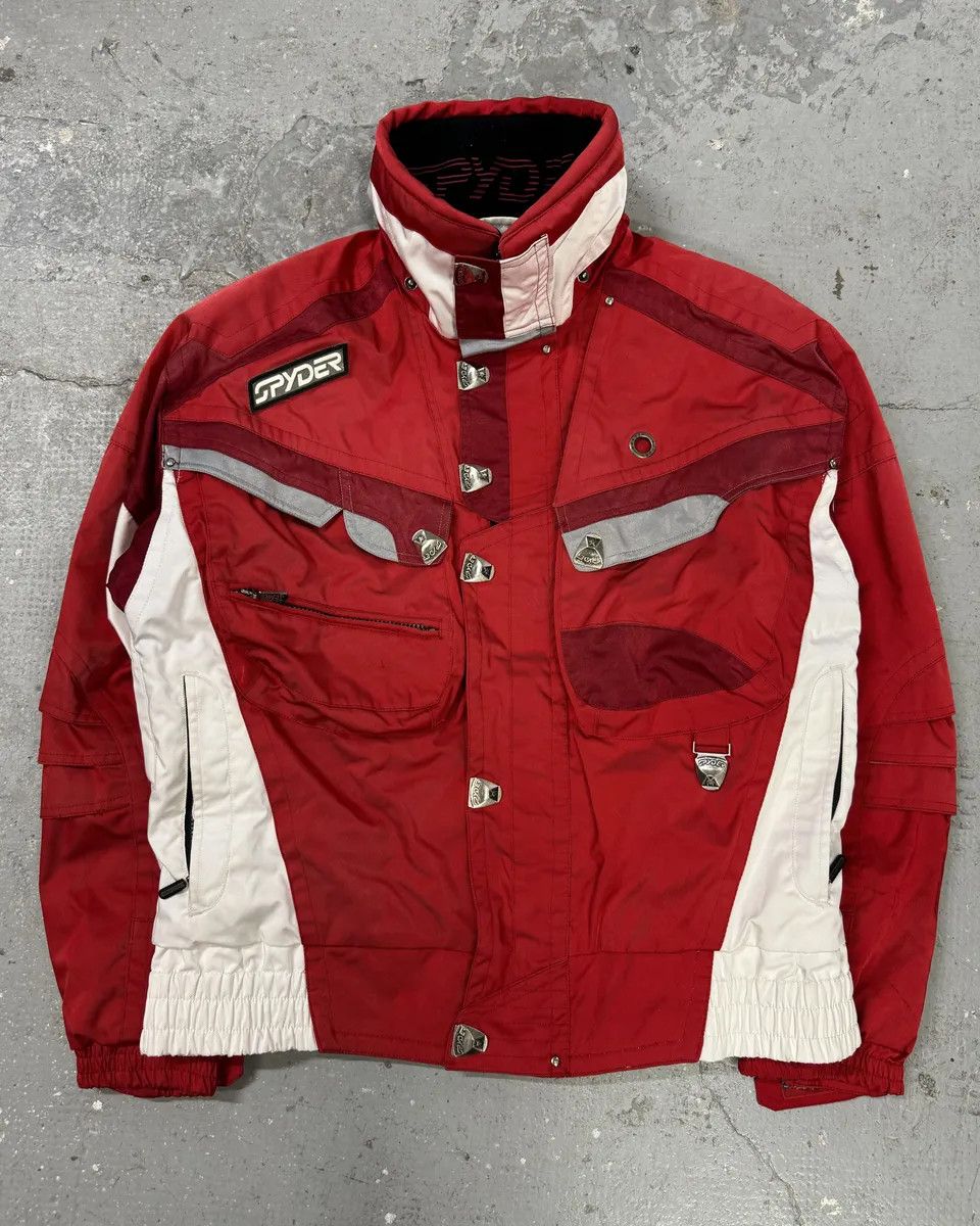80s Spyder スキージャケット vintage old ski Vintage 80s Spyder Retro Ski Suit Mens L Turquoise Neon Red