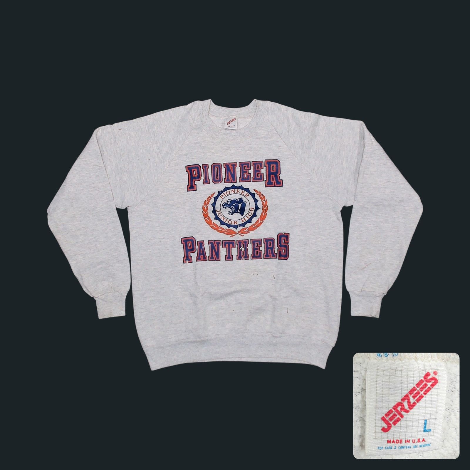 Jerzees Vintage 80s Jerzees 50/50 Paint Splatter Raglan Sweatshirt Size XL / US 12-14 / IT 48-50 - 1 Thumbnail