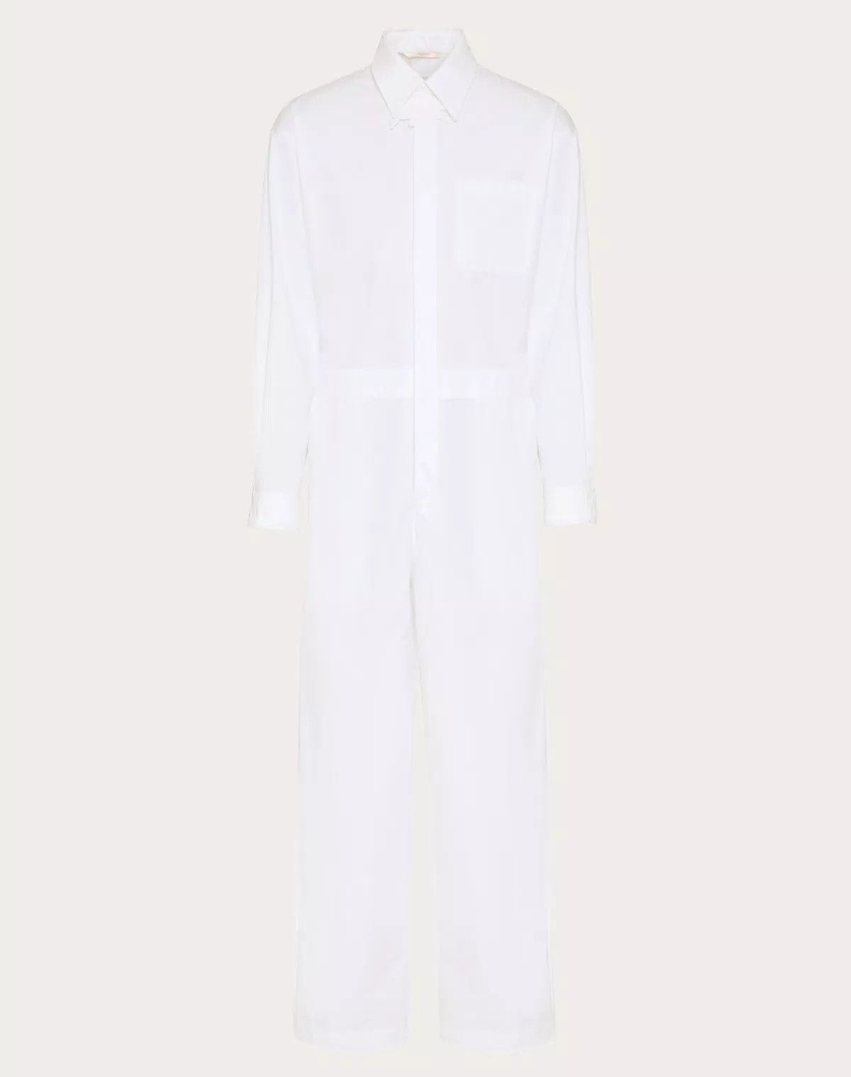Valentino oc11z0725 Cotton Poplin Jumpsuit in White Size US 28 / EU 44 - 1 Thumbnail