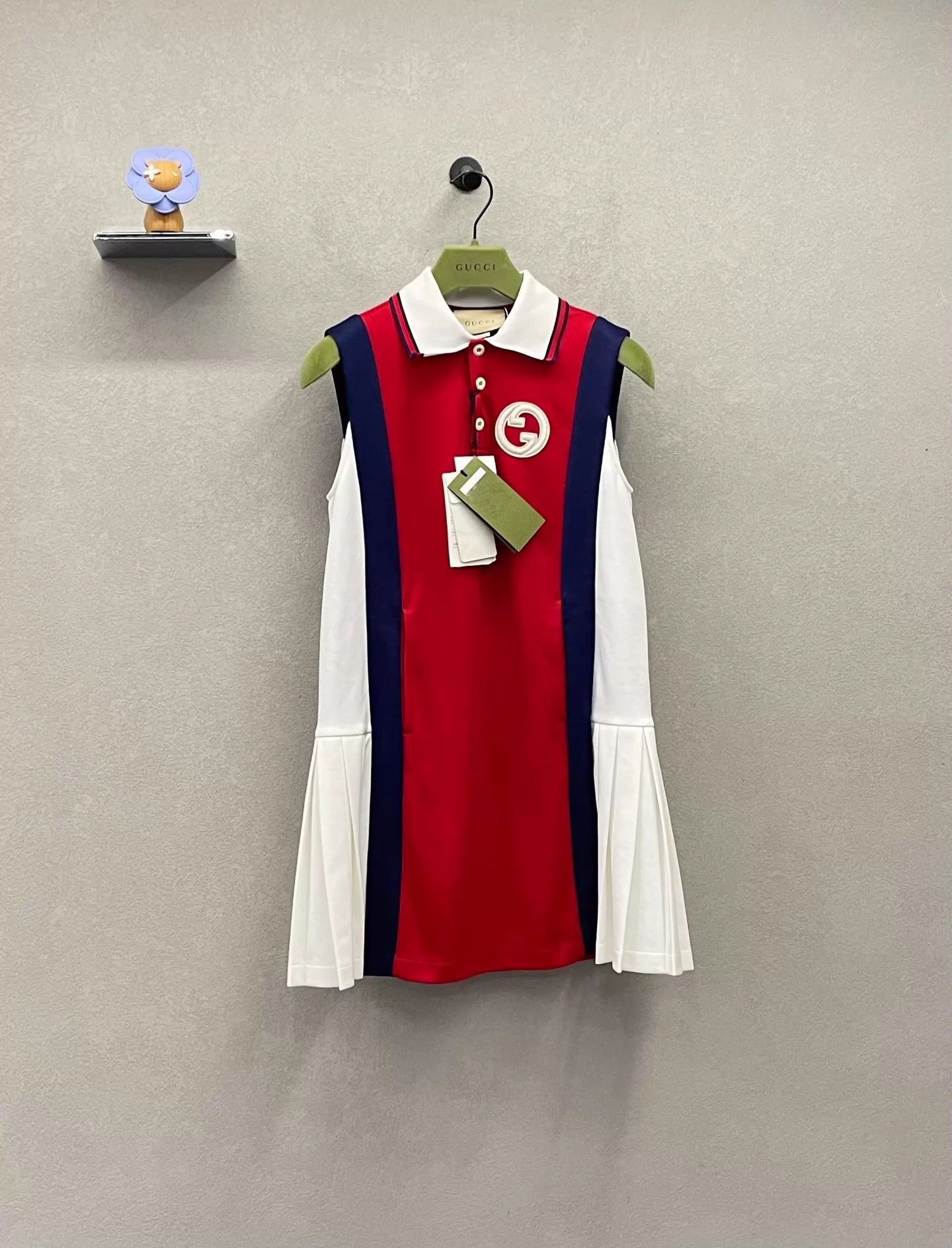 Gucci GUCCI Tipped Collar Sleeveless Striped Logo Slim Dress XXS Size XXS / US 00 / IT 34 - 3 Thumbnail