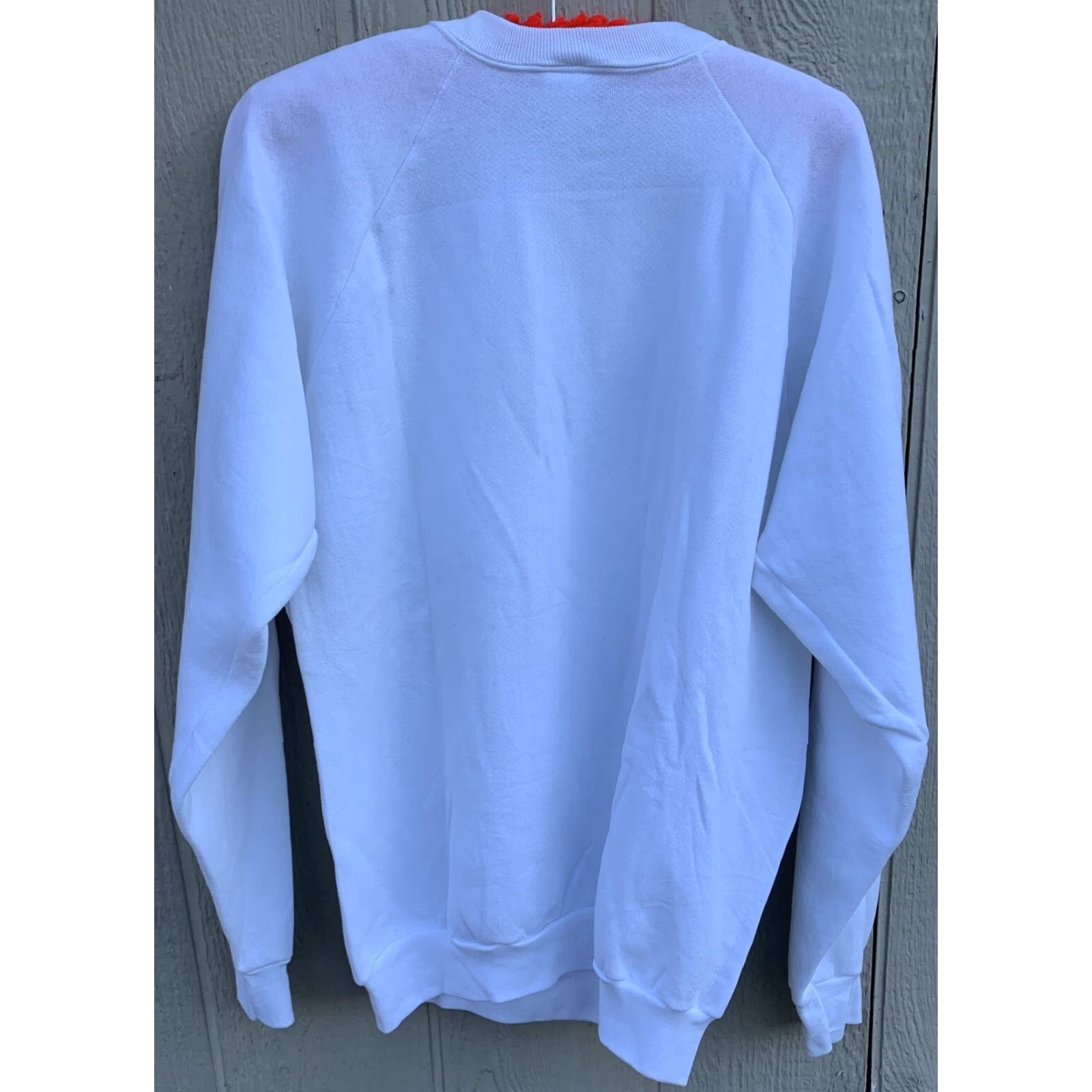 Fruit Of The Loom VINTAGE Fruit of the Loom Raglan Sweatshirt Crew Neck Long Sleeve XL White Neon Carousel Horse Graphic Print Men Size US XL / EU 56 / 4 - 5 Thumbnail