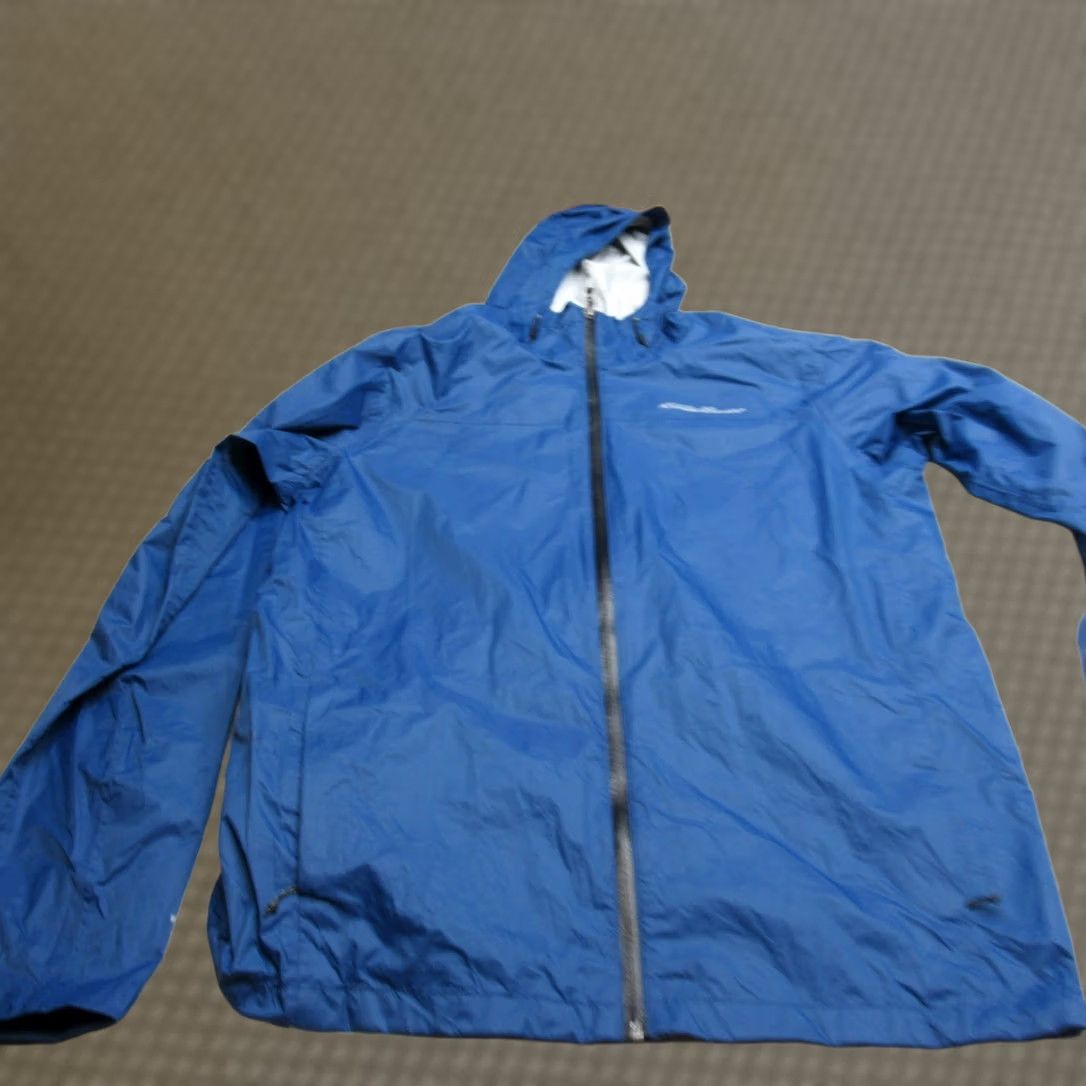 Eddie Bauer Eddie Bauer Mens Jacket Large Tall Blue Hood Light Pack Water Resistant Pockets Size US L / EU 52-54 / 3 - 1 Thumbnail