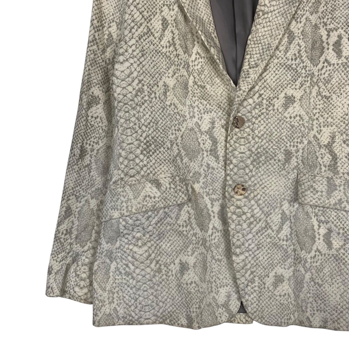 Japanese Brand Schlussel Snakeskin Art Design Cotton Blazer Jacket Size US M / EU 48-50 / 2 - 3 Thumbnail