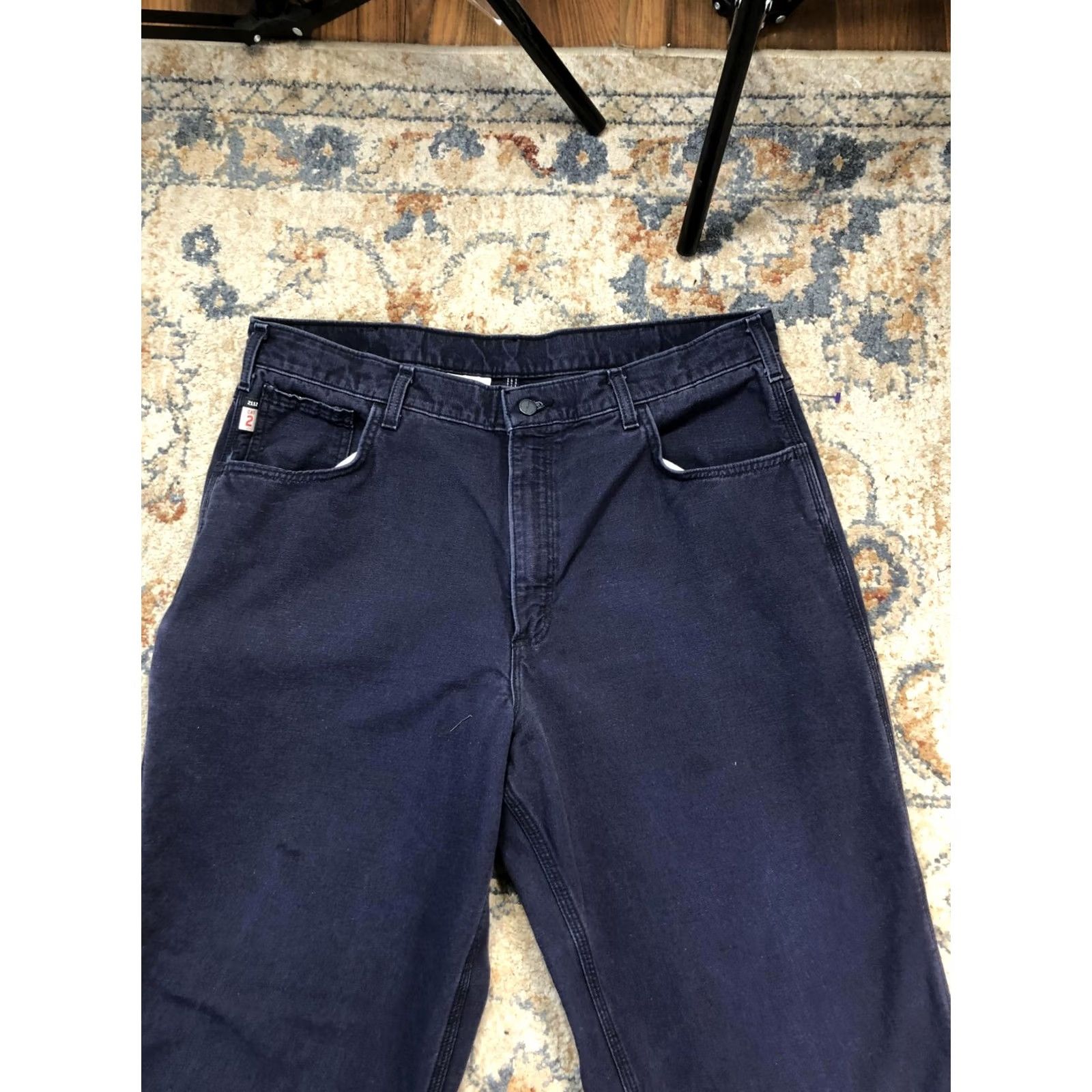 Carhartt Carhartt FR Original Fit Mens 38x32 Blue Denim Carpenter Flame-Resistant Pants blue jeans workwear pants Size US 38 / EU 54 - 2 Thumbnail
