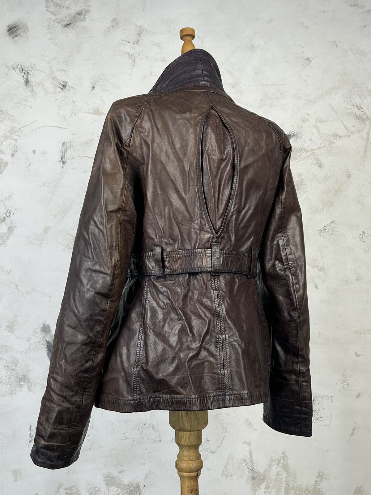 Diesel Vintage Diesel Leather Belted Jacket Size M - L Size L / US 10 / IT 46 - 8 Thumbnail