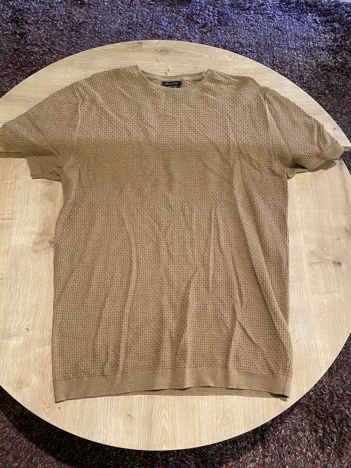 Massimo Dutti Massimo Dutti Textured Knit T-Shirt Size US XL / EU 56 / 4 - 6 Thumbnail