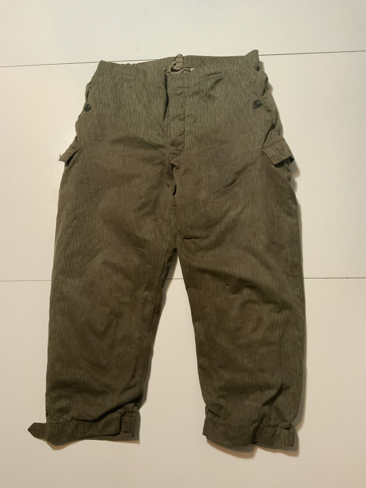 Vintage M48 East German Army Strichtarn Cargo Camo Cold War Pants Size US 38 / EU 54 - 1 Thumbnail