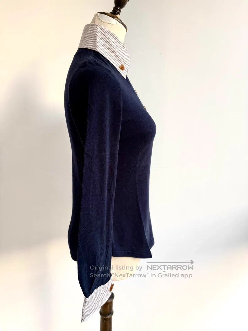 Vivienne Westwood Vivienne Westwood Navy blue Saturn stripe shirt base layer Size L / US 10 / IT 46 - 5 Thumbnail