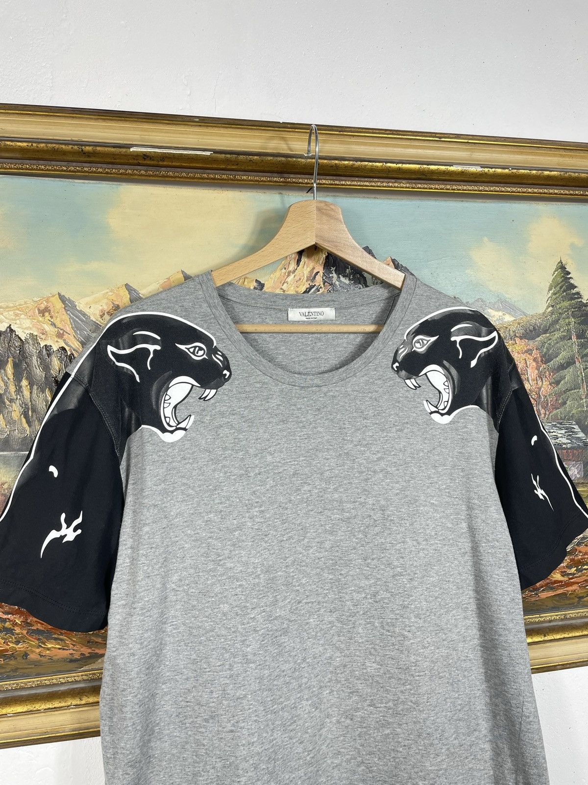 Valentino Valentino Grey T-shirt Tee Panther Graphics Luxury Premium Size US L / EU 52-54 / 3 - 4 Thumbnail