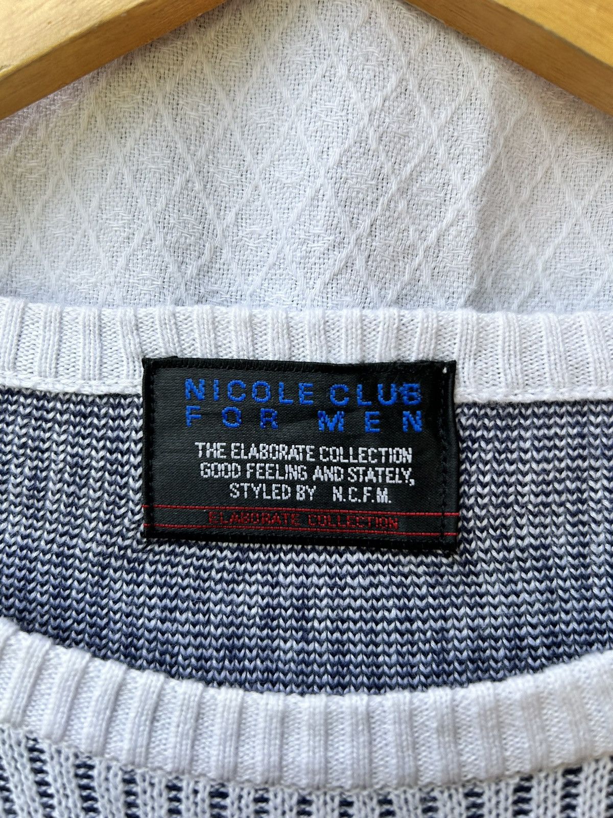If Six Was Nine × Japanese Brand × Le Grande Bleu (L.G.B.) Nicole club for men stripe style knit longsleeve Size US L / EU 52-54 / 3 - 6 Thumbnail