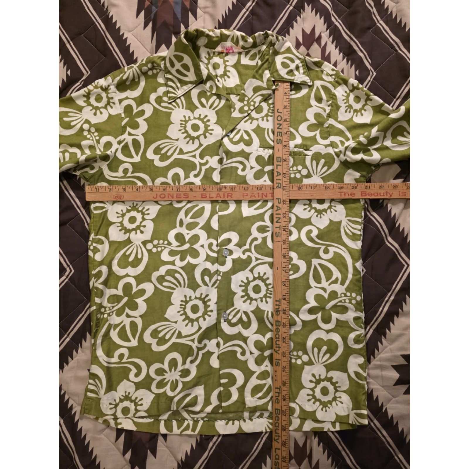 Sears VINTAGE Sears Hawaiian Loop Collar Floral Shirt Green Mens Large Size US L / EU 52-54 / 3 - 4 Thumbnail
