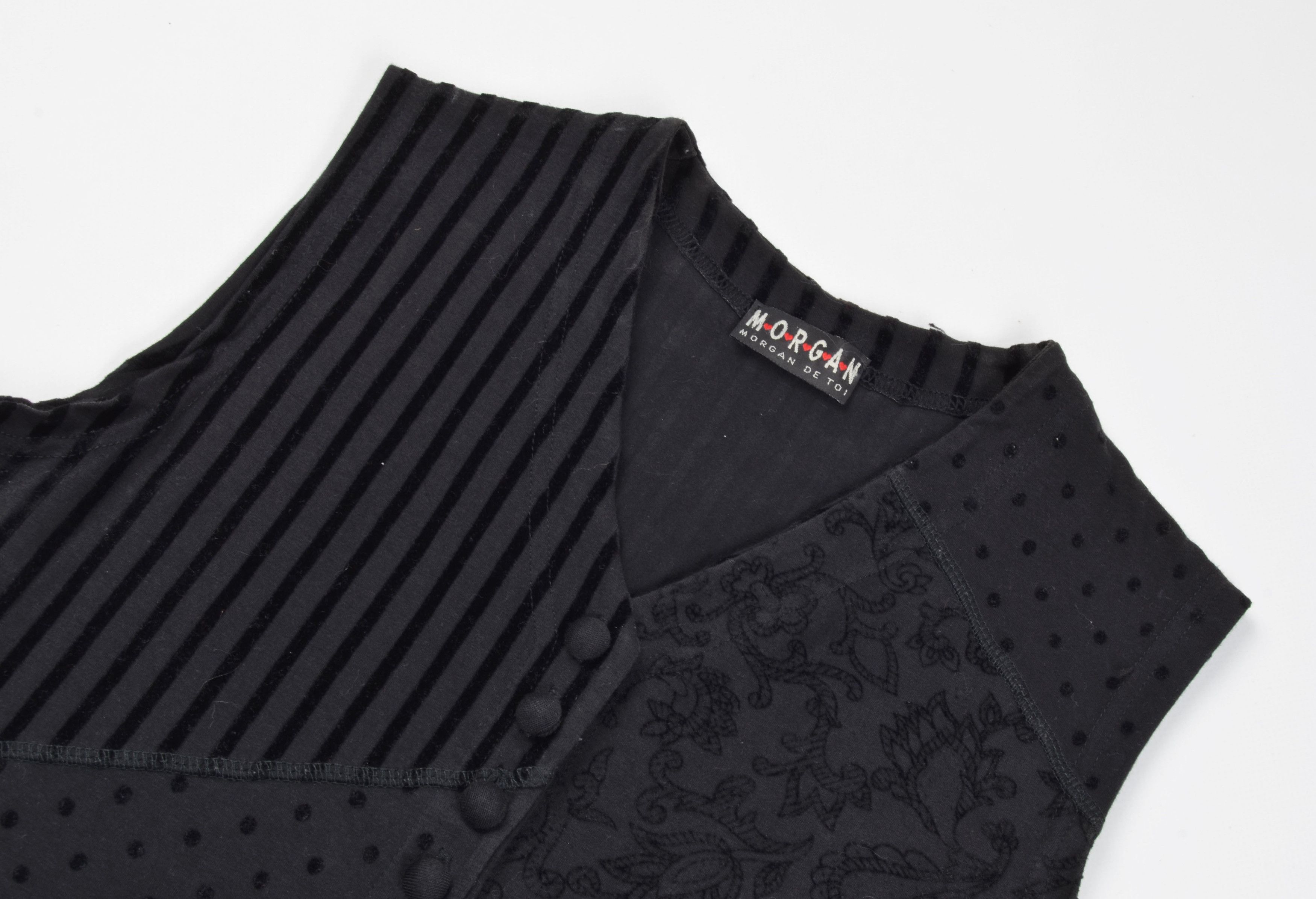 Morgan De Toi Vintage Morgan de Toi Y2K Patchwork Goth Black Vest Size M / US 6-8 / IT 42-44 - 4 Thumbnail
