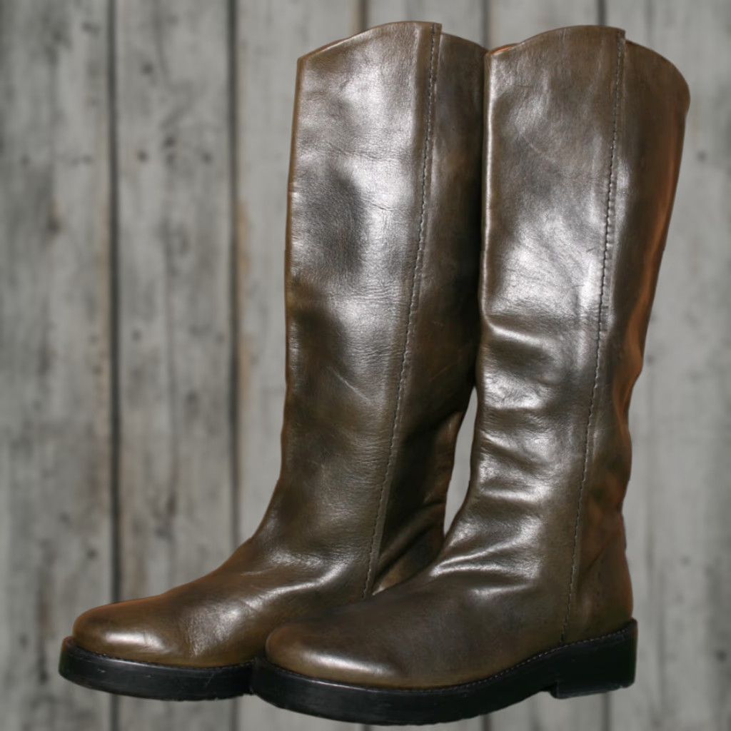 Free People FREE PEOPLE We The Free Bryce Dark Olive Tall Equestrian Boots EUR 37 ≈ US 7 Leather Knee High Riding Boot Womens Shoes Green Size US 7 / IT 37 - 1 Thumbnail
