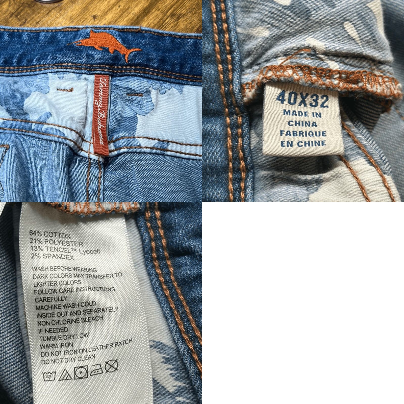 Tommy Bahama Tommy Bahama Denim Mens Straight Jeans Size 40x32 Blue, Regular, 40, 32in Inseam, Blue Exterior, Straight Style, Men Size US 40 / EU 56 - 8 Thumbnail