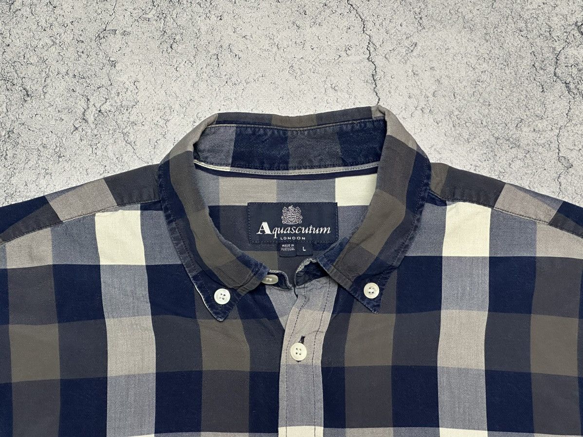 Aquascutum × Vintage Aquascutum London Checked Button Up Shirt Size US L / EU 52-54 / 3 - 4 Thumbnail