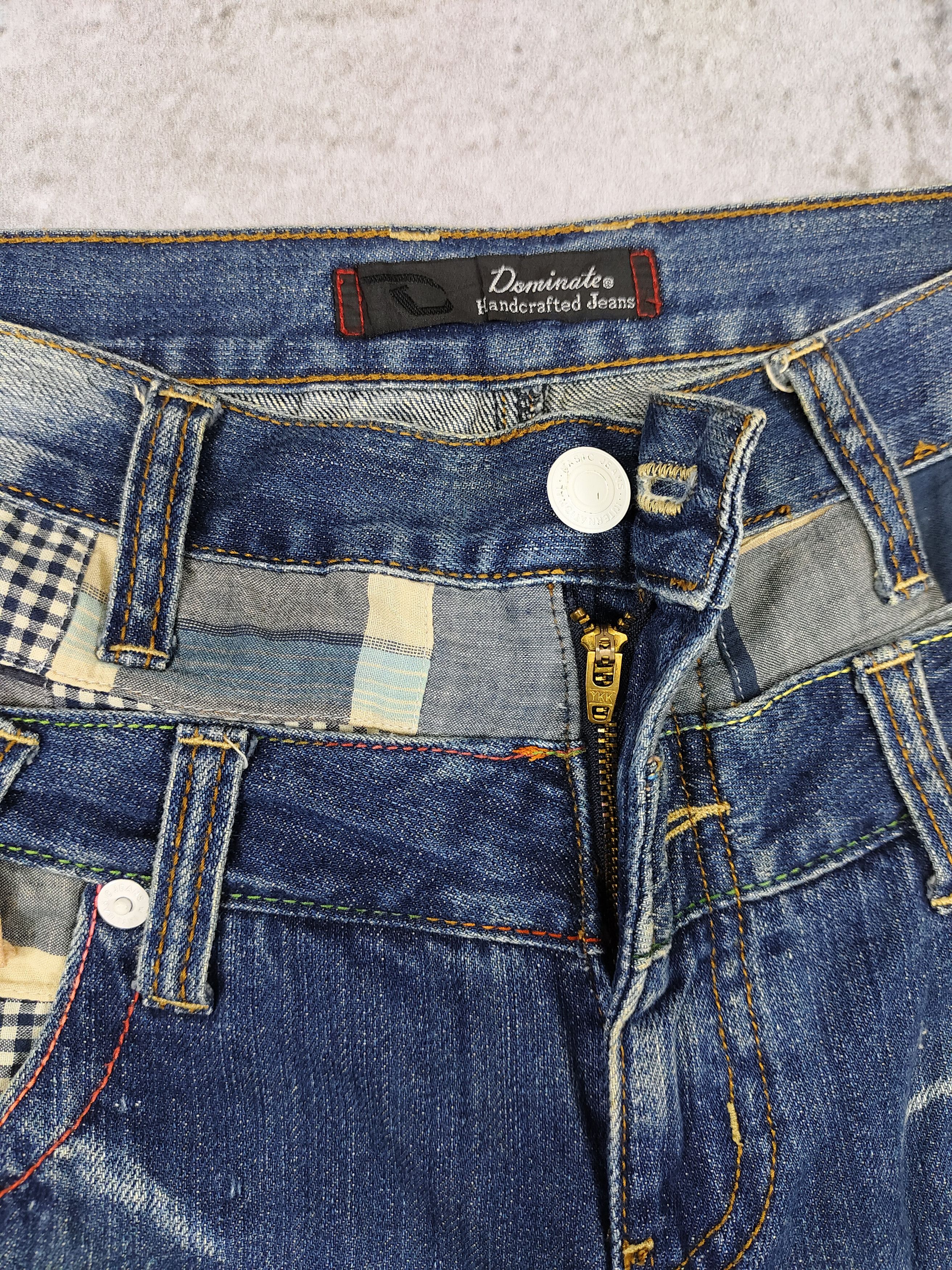 Japanese Brand 00s Dominate🇯🇵 Double Waist Patchwork Handcrafted Denim Size US 31 - 9 Thumbnail