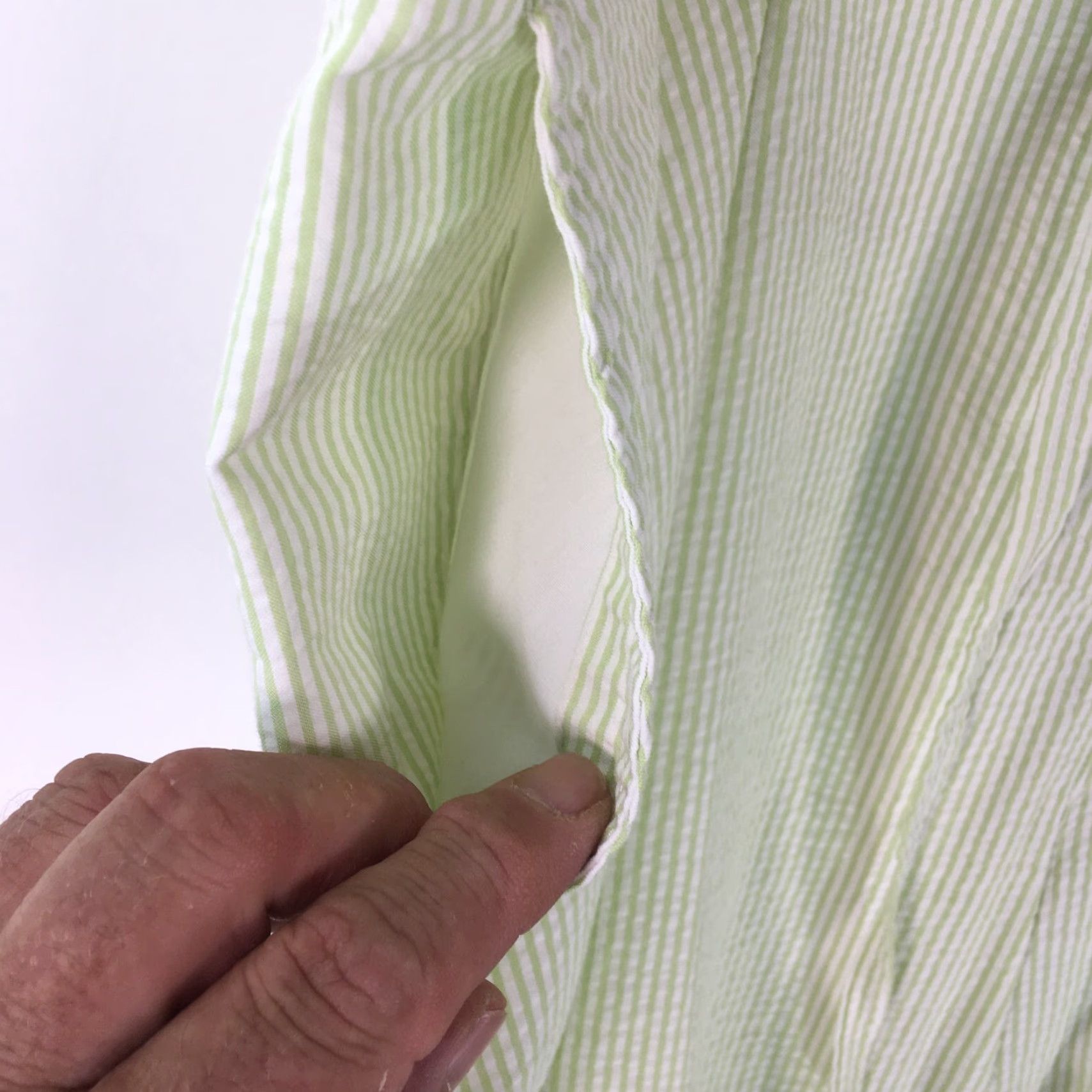 Izod IZOD Women's High Rise Drawstring Light Green Capri Pants Size 20W - Casual, Striped, Regular Fit Size 42" / US 20 - 4 Thumbnail