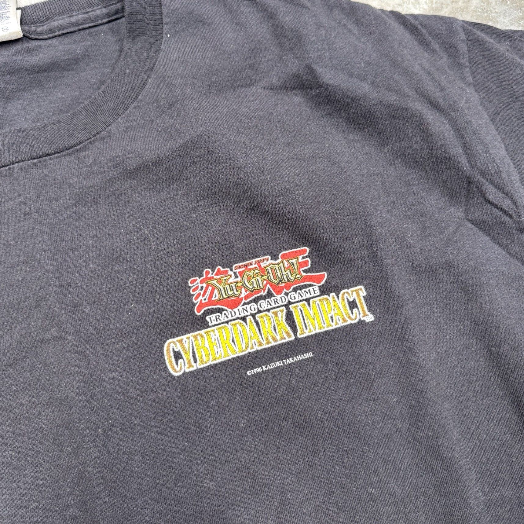 Delta VINTAGE Yu-Gi-Oh! Shirt Men XL Black Cotton Crew Neck Short Sleeve TCG Tournament Anime 2004 Cyber Dark Impact Delta Brand Size US XL / EU 56 / 4 - 7 Thumbnail