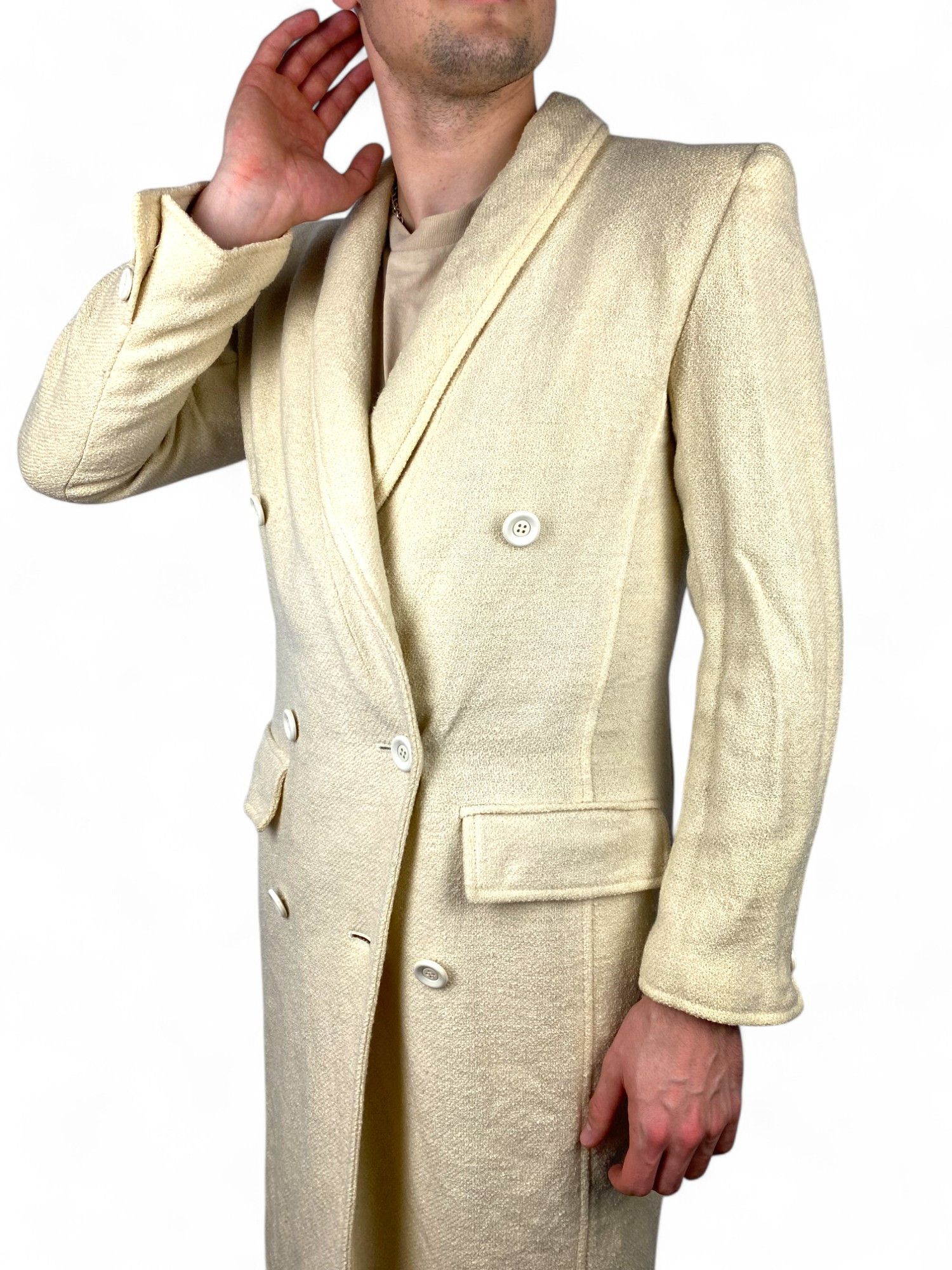 Designer × Valentino valentino womens coat boutique 90s archive cream wool Size S / US 4 / IT 40 - 4 Thumbnail
