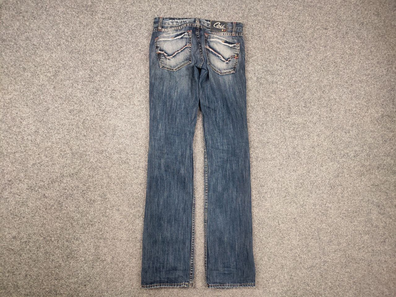 Japanese Brand Vintage Coil Y2K Style Opium Flared Distressed denim Jeans Size 26" / US 2 / IT 38 - 11 Thumbnail
