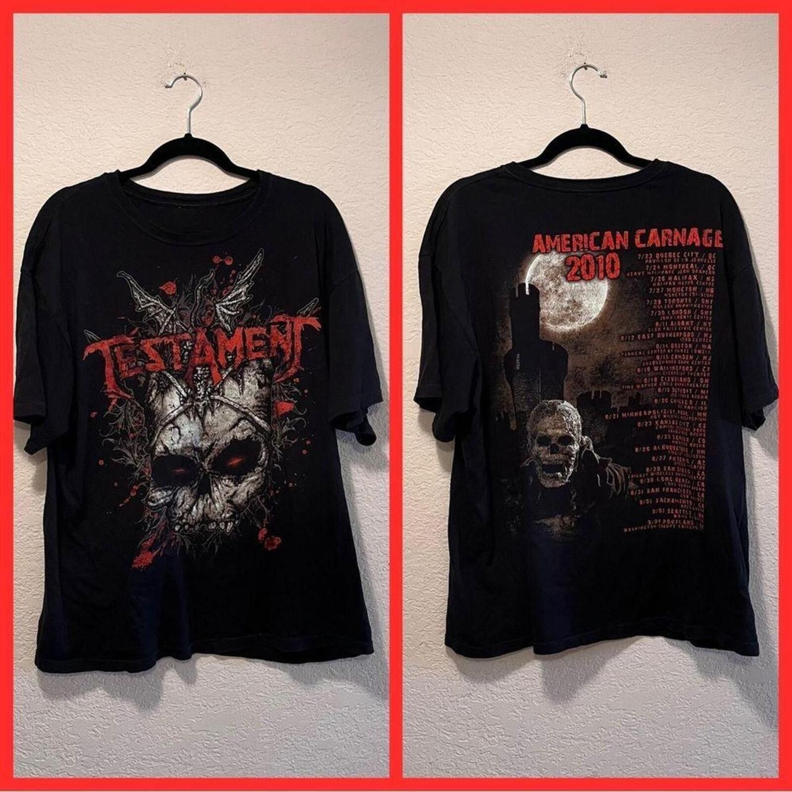 Other Testament American Carnage 2010 Black Graphic Band T-Shirt Size ONE SIZE - 1 Thumbnail