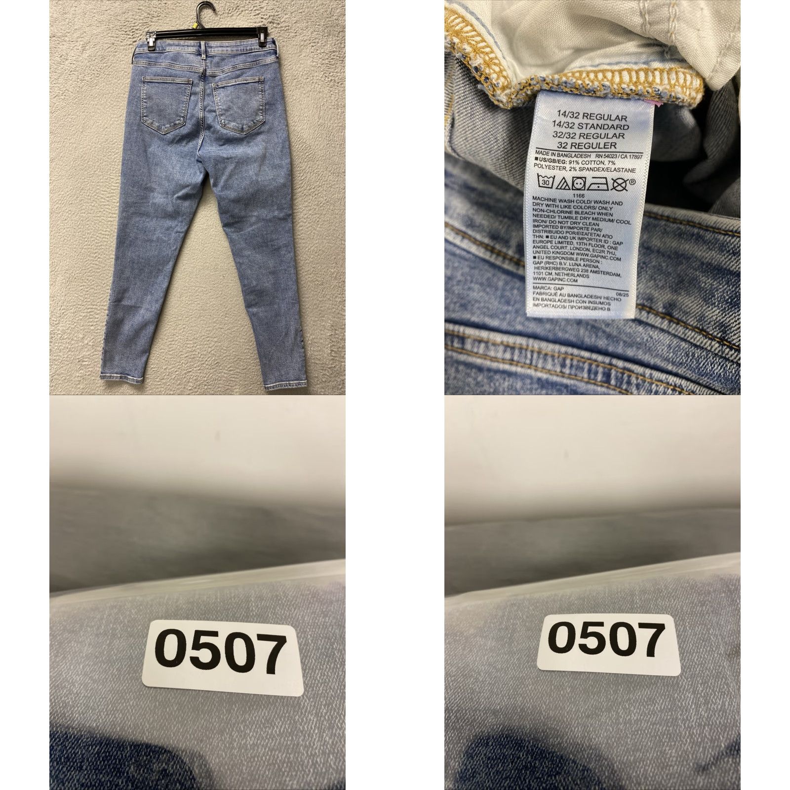 Gap GAP Jeans Women 14 Long Tall 32x28 Blue Washed Stretch High Rise Jeans Size 36" / US 14 / IT 50 - 8 Thumbnail