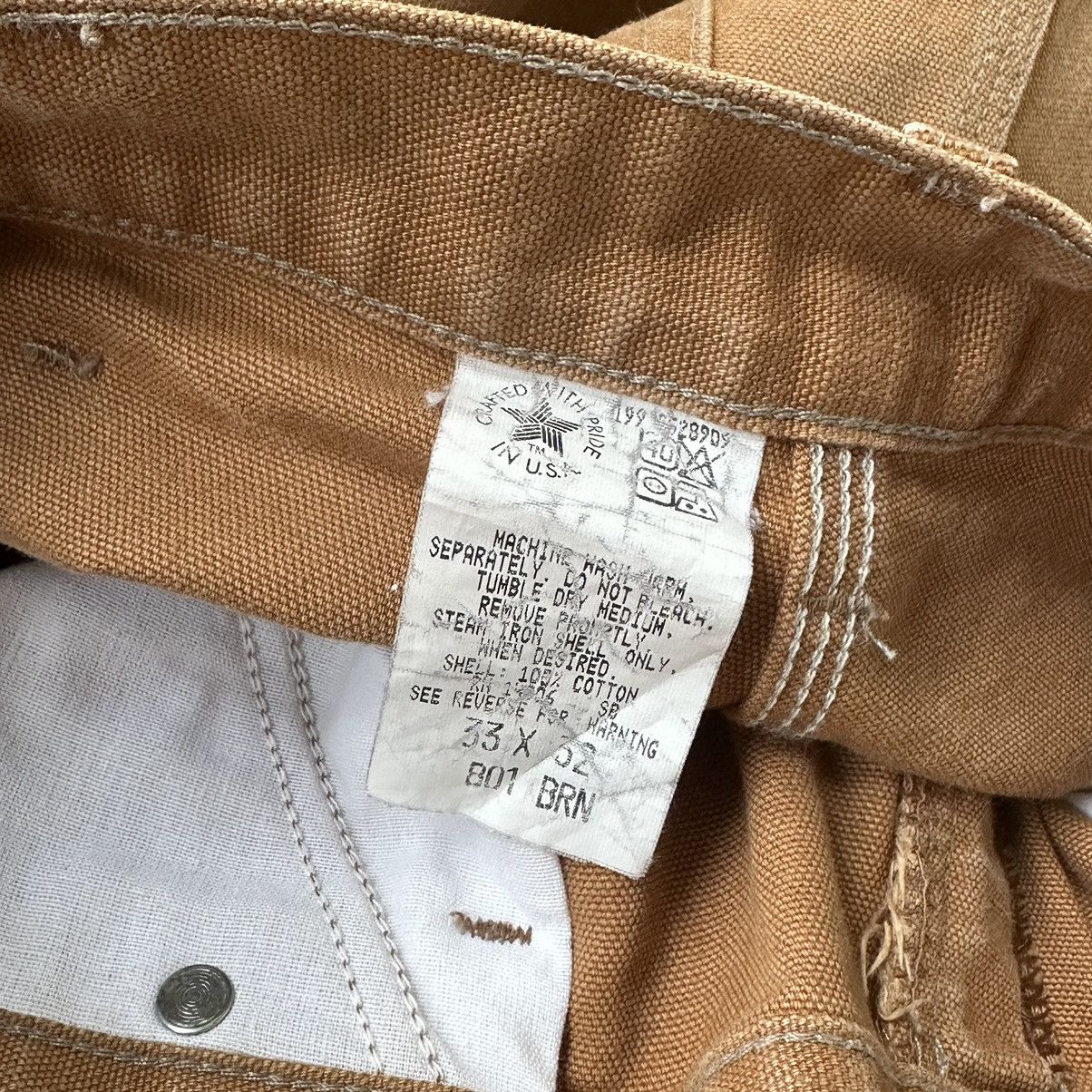 Carhartt (33x31.5) Crazy Faded 90s Carhartt Double Knee Brown/Tan Size US 33 - 13 Thumbnail