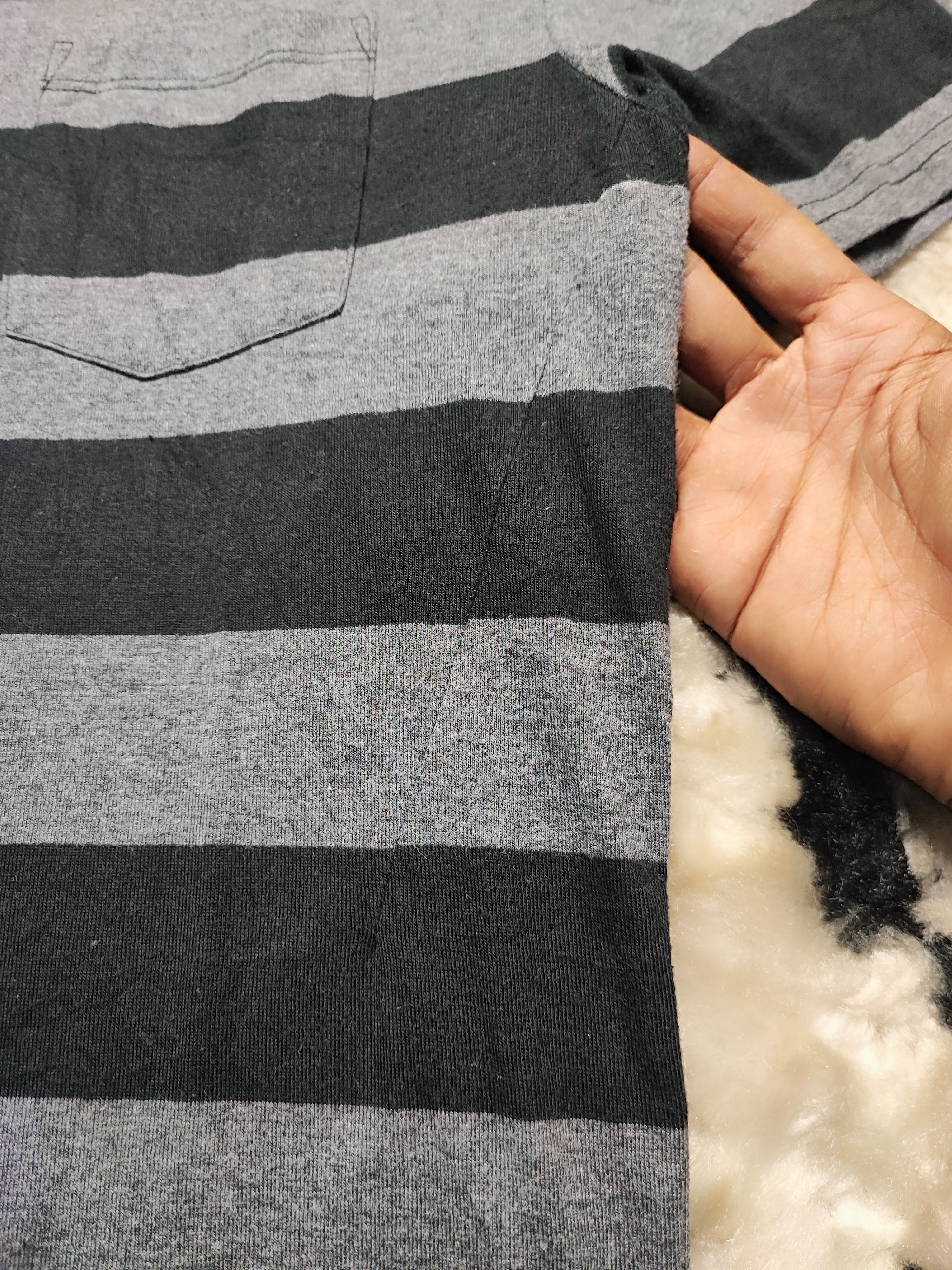 Number (N)ine Number (N)ine x Nano Universe Striped V-Neck Pocket Tee Size US XS / EU 42 / 0 - 5 Thumbnail