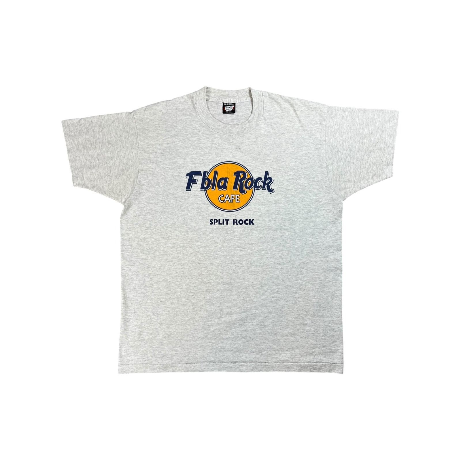 Vintage Vintage 90s Fbla Rock Cafe Split Rock parody tee (XL) Size US XL / EU 56 / 4 - 1 Thumbnail