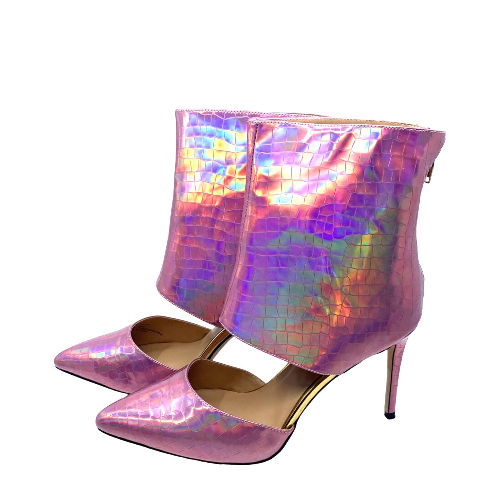Other Women's Size 12M Show-Stopping Pink Snake-Print Ankle Boot Size US 12 / IT 42 - 2 Thumbnail